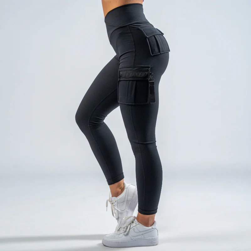 FOXED® CARGO LEGGINGS 3-POCKET ALL BLACK - Image 3