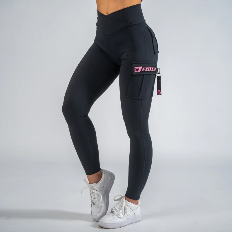 FOXED® CARGO LEGGINGS 3-POCKET GLITTER ROSE - Image 3
