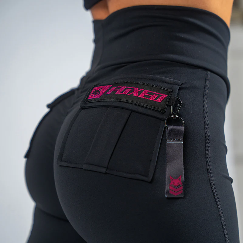FOXED® CARGO LEGGINGS 3-POCKET GLITTER PINK