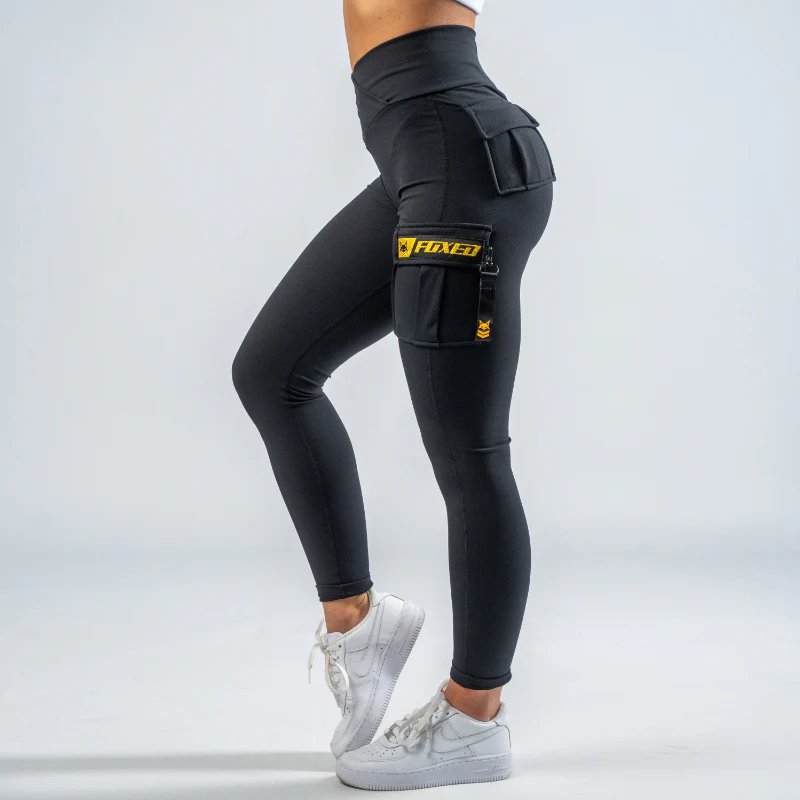FOXED® CARGO LEGGINGS 3-POCKET GLITTER GOLD - Image 3
