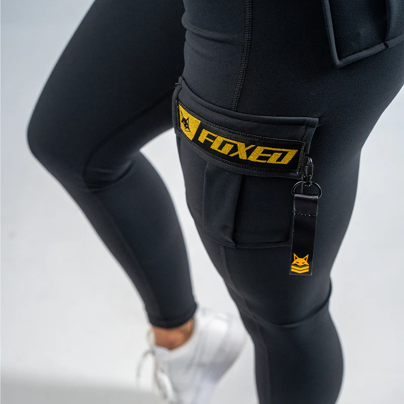 FOXED® CARGO LEGGINGS 3-POCKET GLITTER GOLD - Image 7