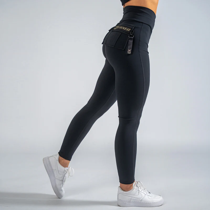 FOXED® CARGO LEGGINGS 3-POCKET GLITTER DARK BEIGE - Image 3
