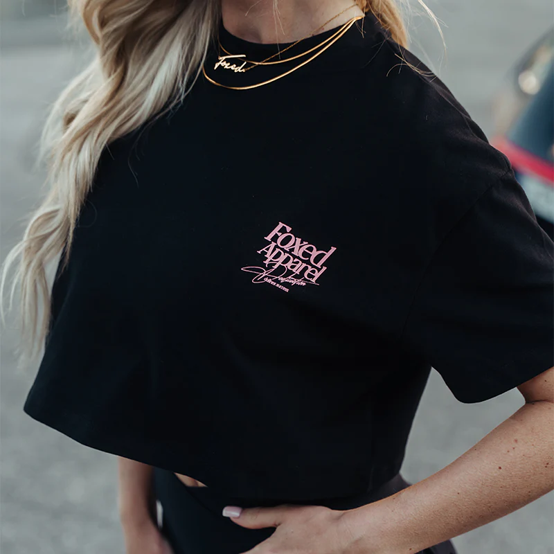 FOXED® DEDICATION CROPPED SHIRT BLACK/ROSE - Image 3