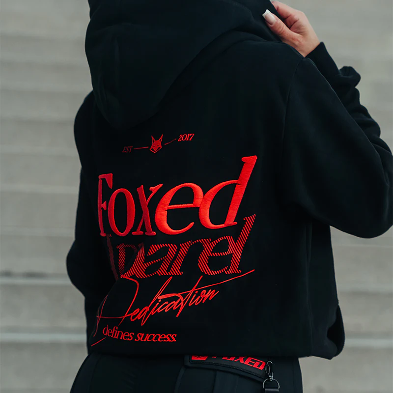 FOXED® DEDICATION PREMIUM HOODIE BLACK/RED WMN - Image 7