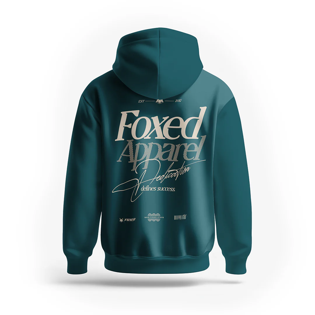 FOXED® DEDICATION PREMIUM UNISEX HOODIE PETROL - Image 3
