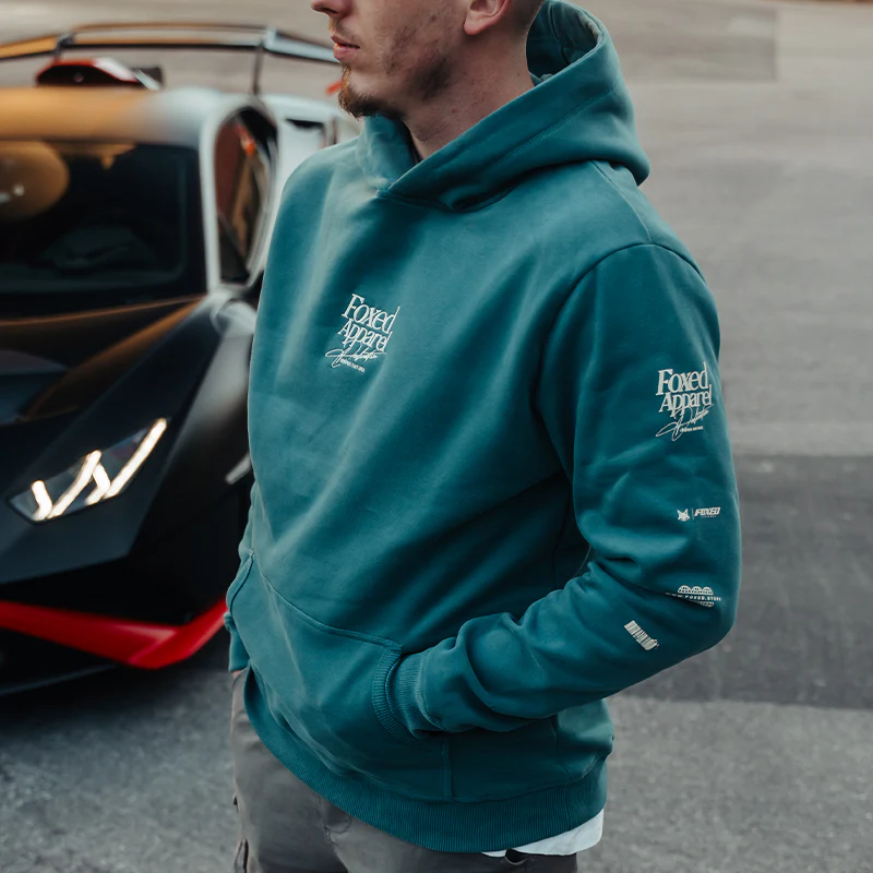 FOXED® DEDICATION PREMIUM UNISEX HOODIE PETROL - Image 5