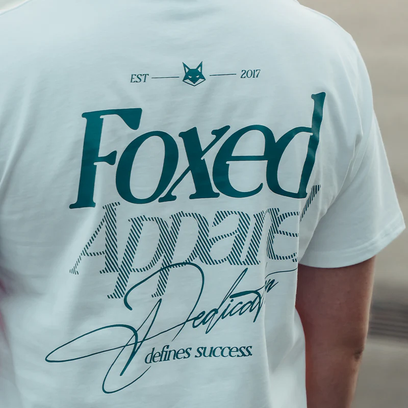 FOXED® DEDICATION REGULAR T-SHIRT UNISEX WHITE/PETROL - Image 8