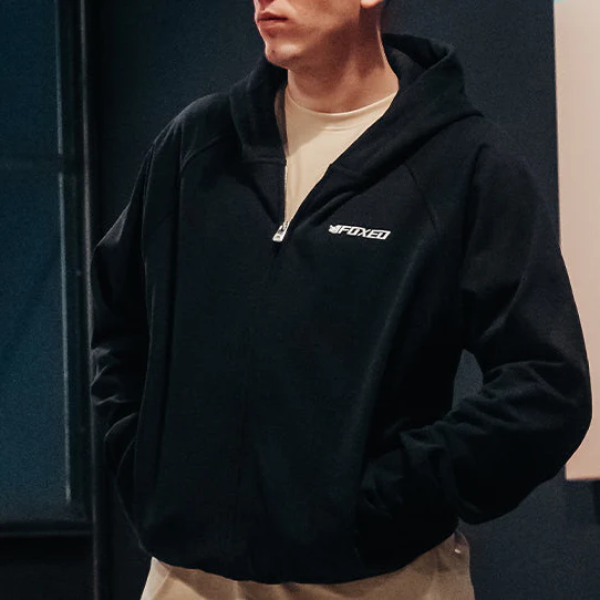 FOXED® EVERYDAY UNISEX ZIP HOODIE BLACK