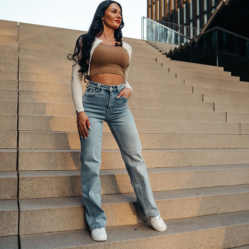 FOXED® HIGH-WAISTED BAGGY JEANS LIGHT BLUE - Image 10