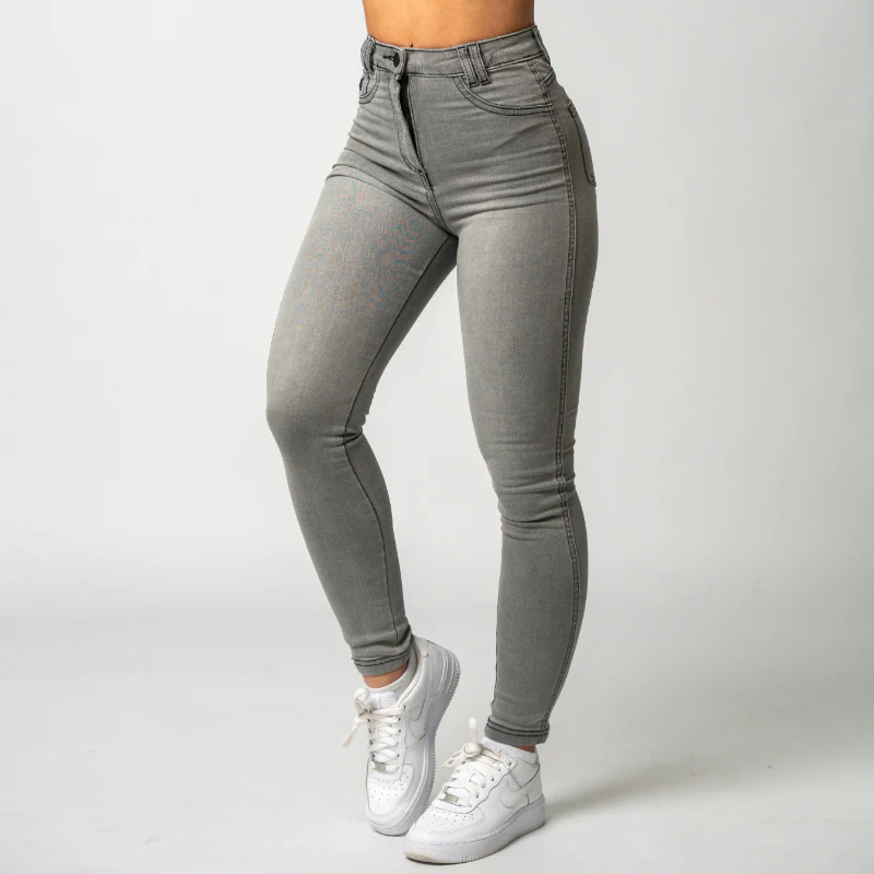 FOXED® HIGH-WAISTED SKINNY JEANS GREY - Image 8