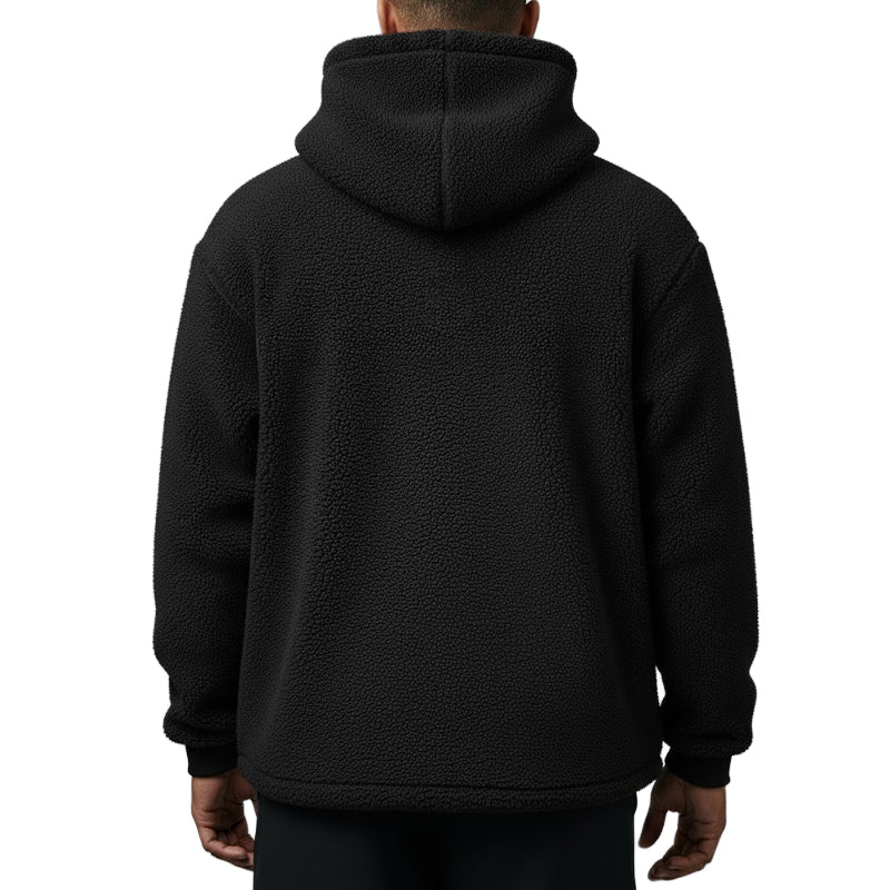 FOXED® HOODED TEDDY SHERPA JACKET BLACK (EXTRA HEAVY) - Image 2