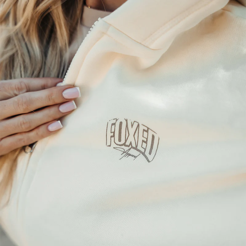 FOXED® INFINITY CROPPED WOMEN HOODIE ZIPPER COCONUT MILK - Image 7