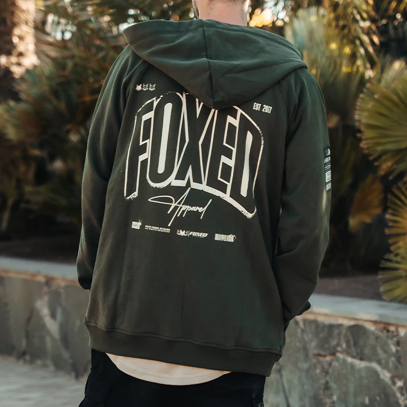 FOXED® INFINITY UNISEX ZIP HOODIE FOREST GREEN - Image 3