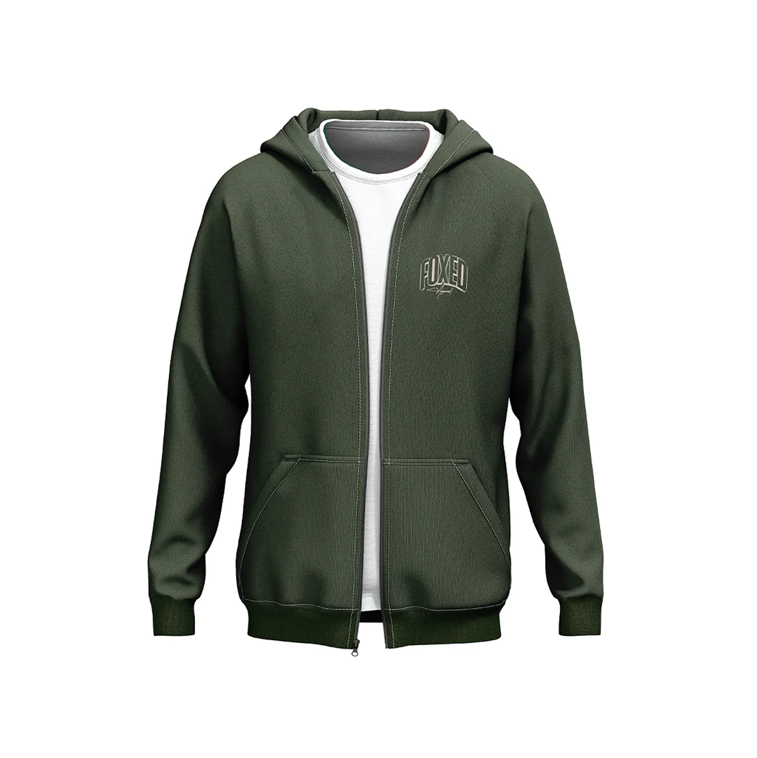 FOXED® INFINITY UNISEX ZIP HOODIE FOREST GREEN - Image 5