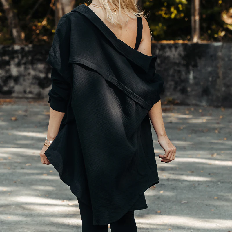 FOXED® MUSSELIN BLUSE BLACK ONESIZE - Image 3
