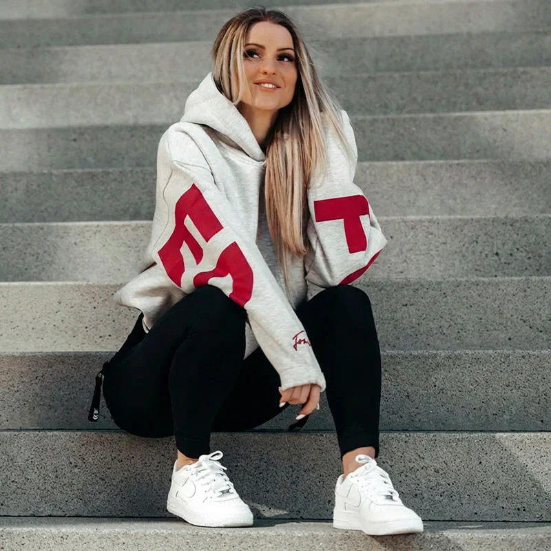 FOXED® STUDIOSTATE HOODIE GREY MELANGE/RED - Image 2