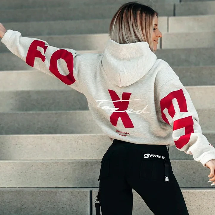 FOXED® STUDIOSTATE HOODIE GREY MELANGE/RED - Image 3