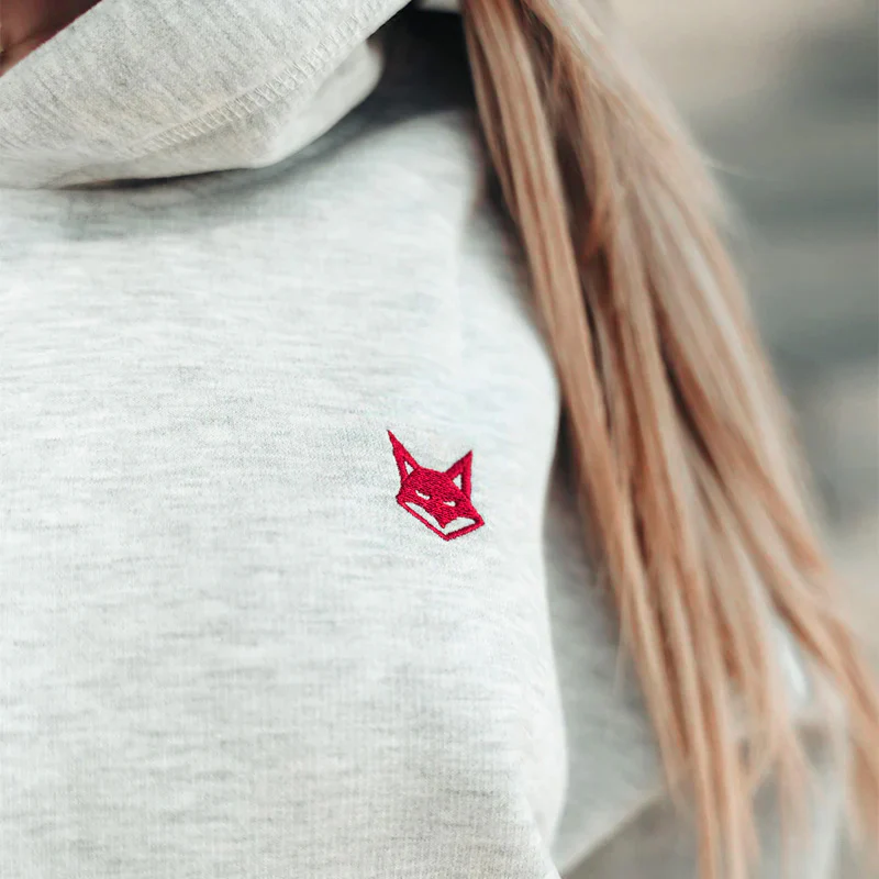 FOXED® STUDIOSTATE HOODIE GREY MELANGE/RED - Image 4