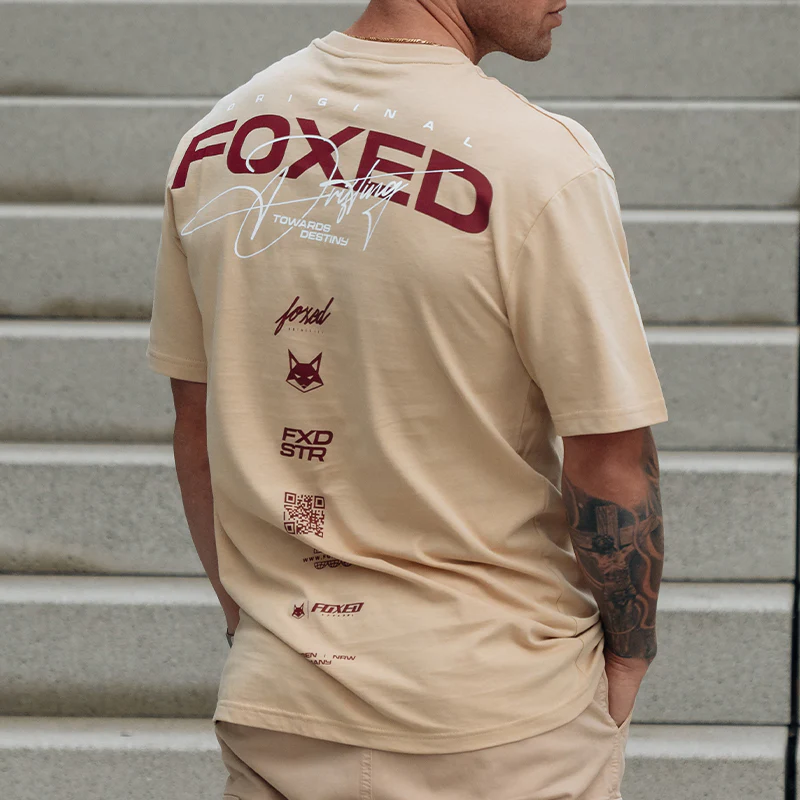 FOXED® VARSITY OVERSIZE SHIRT OATMEAL - Image 4