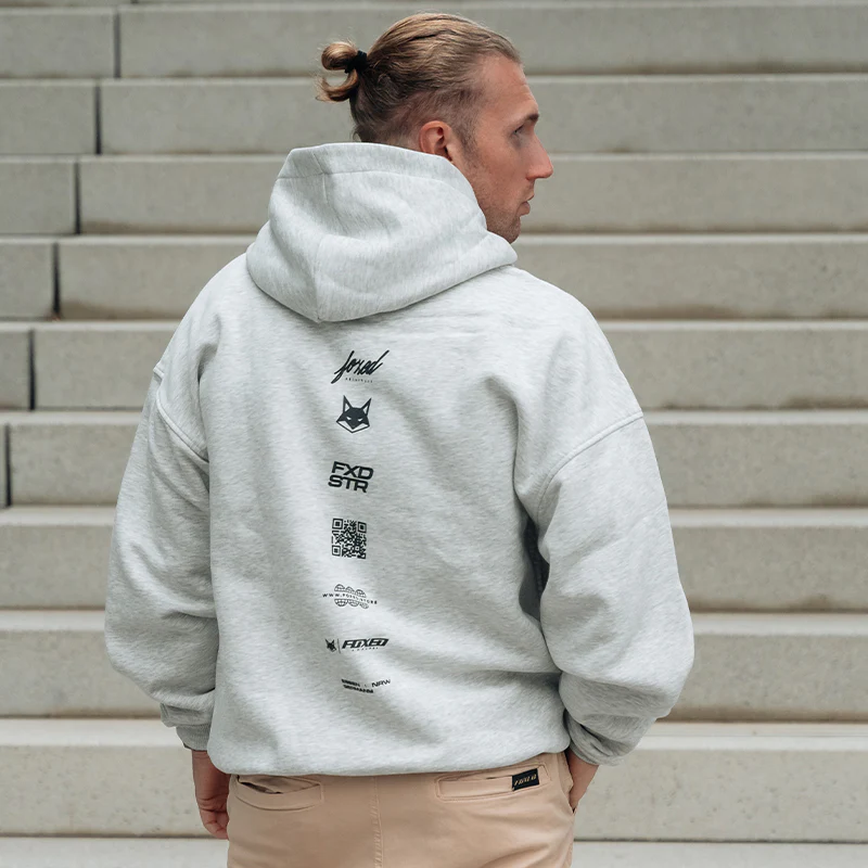 FOXED® VARSITY UNISEX HOODIE HEATHER GREY - Image 2