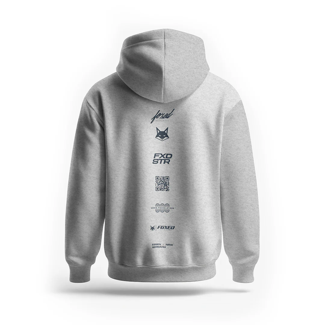 FOXED® VARSITY UNISEX HOODIE HEATHER GREY - Image 4