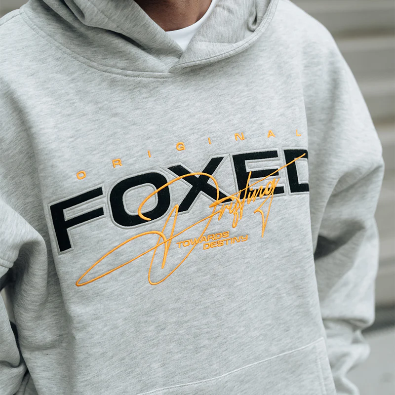 FOXED® VARSITY UNISEX HOODIE HEATHER GREY - Image 5