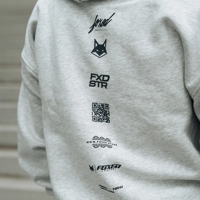 FOXED® VARSITY UNISEX HOODIE HEATHER GREY - Image 6